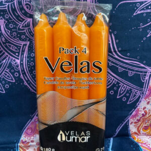Pack de Cuatro Velas. (Naranja)