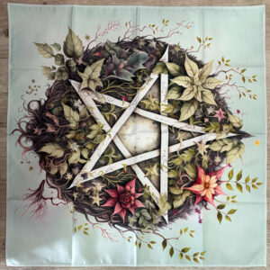 Tapiz de altar Wicca Pentagrama Floral