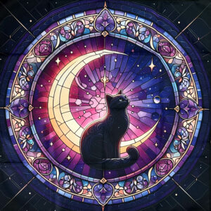 Tapiz de altar Gato negro y Luna