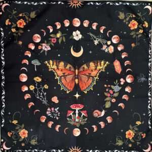 Tapiz de altar Mariposa con fases lunares.